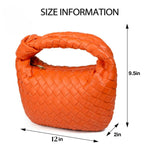 Braided Woven Handbag – Aqua or Orange