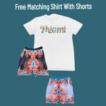 Floral Design Shorts & Shirt Set