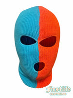 Game Day Two-Tone Ski Mask – Aqua & Orange Edition