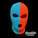 Game Day Two-Tone Ski Mask – Aqua & Orange Edition