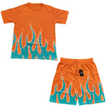 Fuego Flame Shorts Set – Screen Printed | Premium Cotton | Miami Vibes