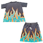 Fuego Flame Shorts Set – Screen Printed | Premium Cotton | Miami Vibes