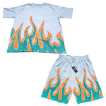 Fuego Flame Shorts Set – Screen Printed | Premium Cotton | Miami Vibes