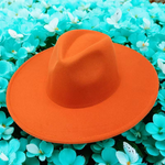 Unisex Orange Fedora Hat