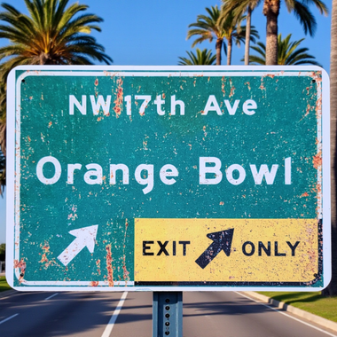 Orange Bowl Highway Sign Replica – NW 17th Ave Exit