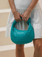 Braided Woven Handbag – Aqua or Orange