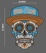 Big Face 12X10 Sugar Skull Multicolor Rhinestone