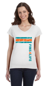 Miami Fins4Life Throwback Stripe Edition T-shirt