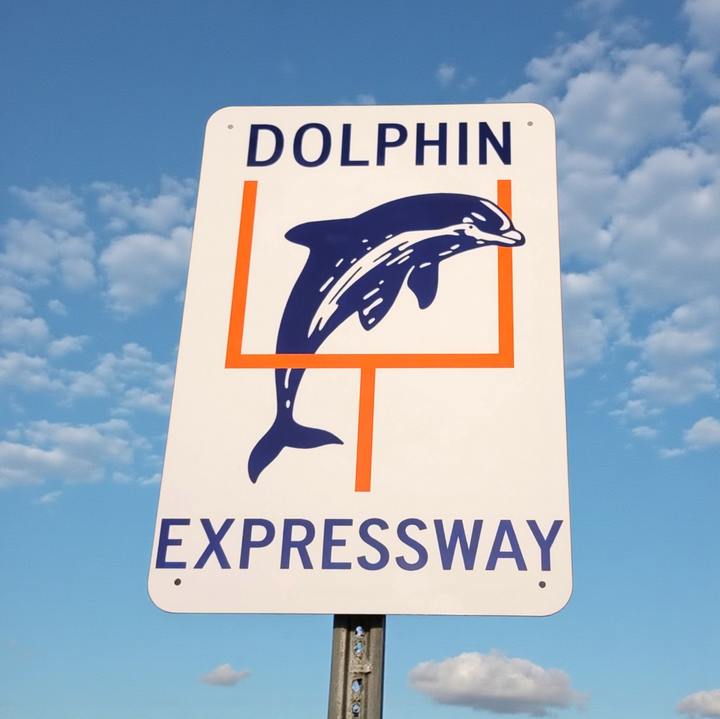 Dolphins Express Sign – Retro Miami Nostalgia Meets Classic Style