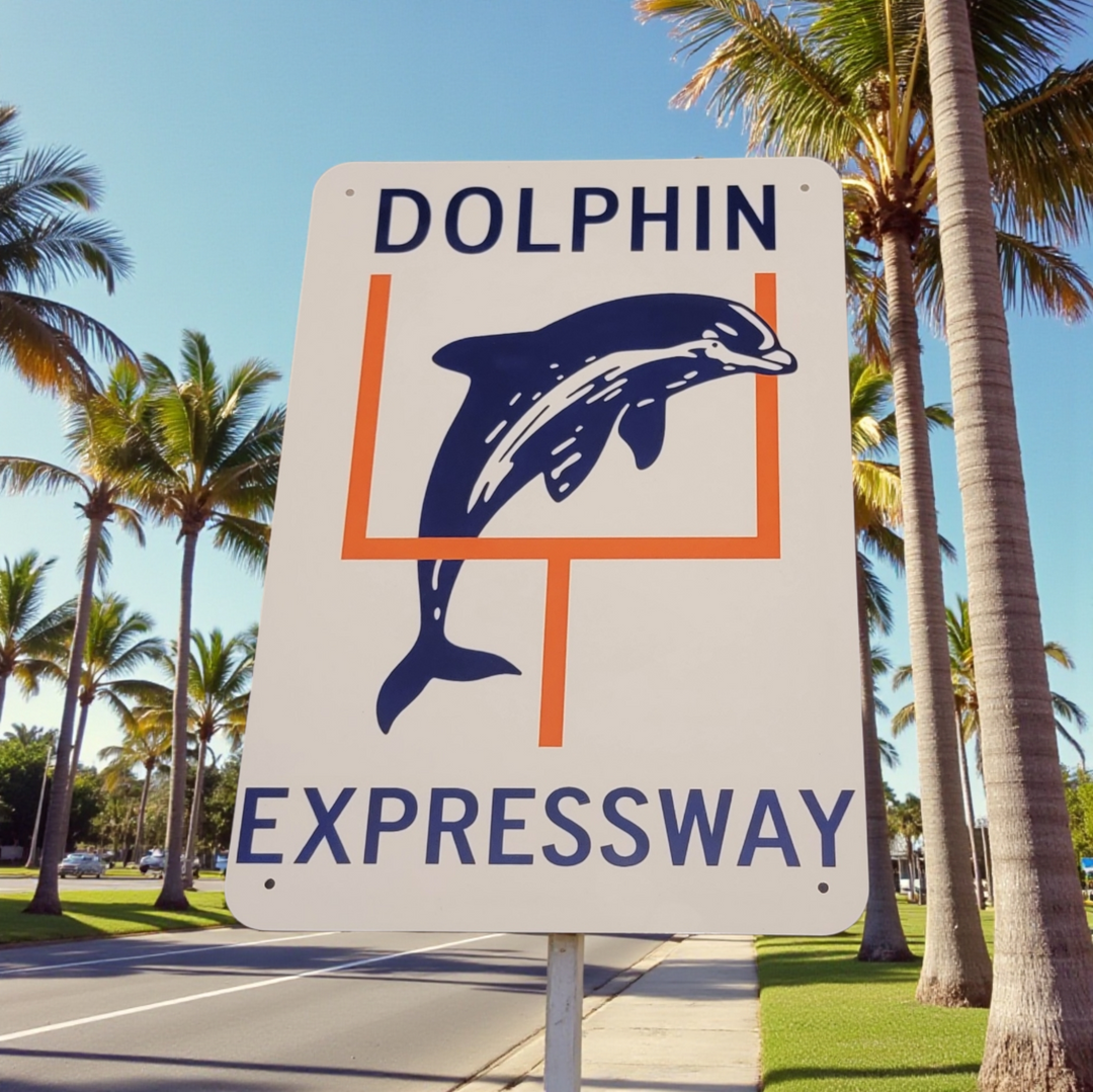 Dolphins Express Sign – Retro Miami Nostalgia Meets Classic Style