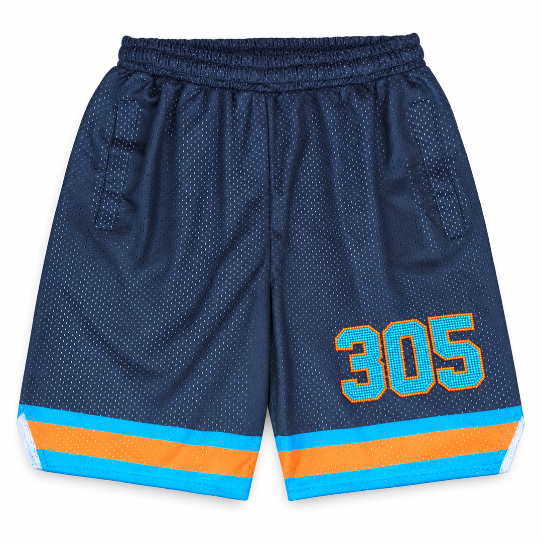 Rivalry 305 Rhinestone Black Shorts