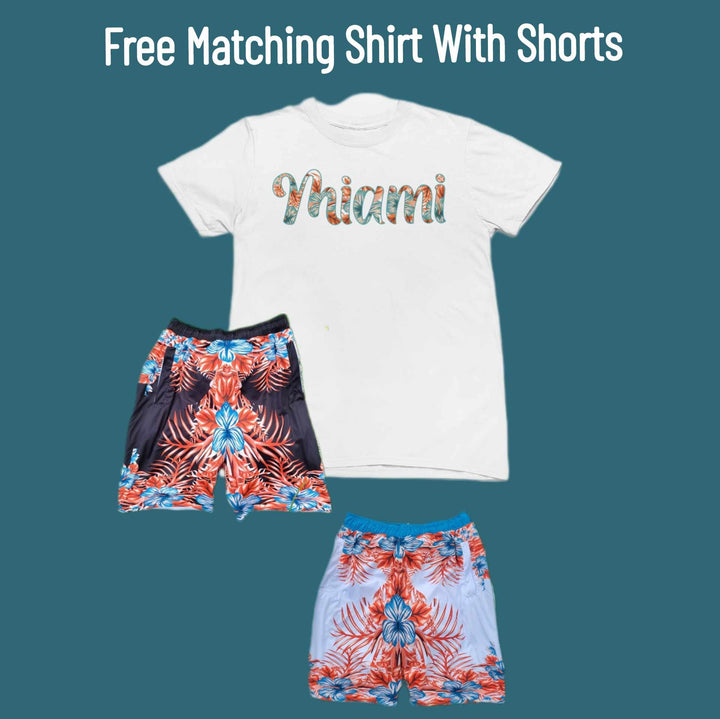 Floral Design Shorts &amp; Shirt Set