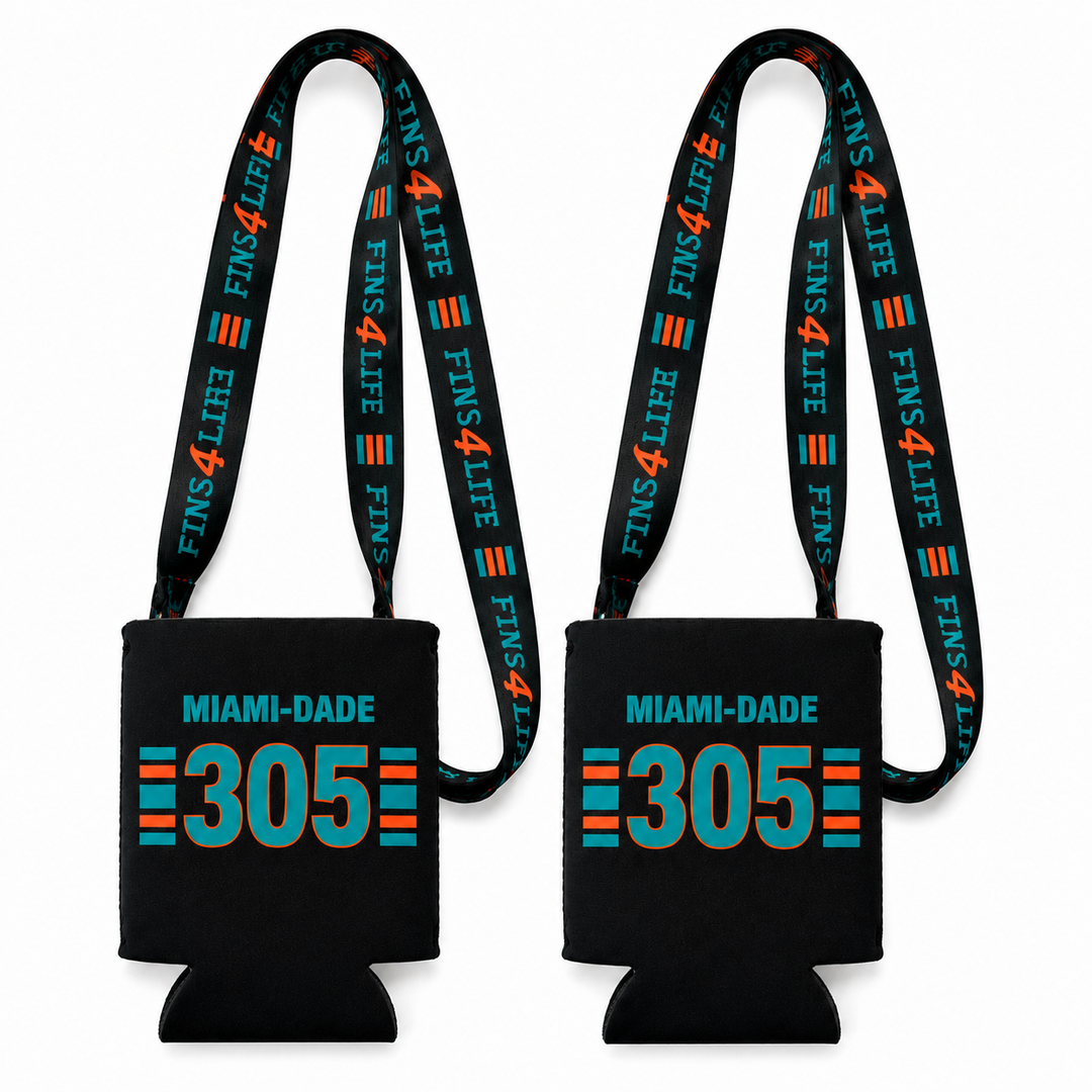 Miami-Dade 305 Koozie with Lanyard