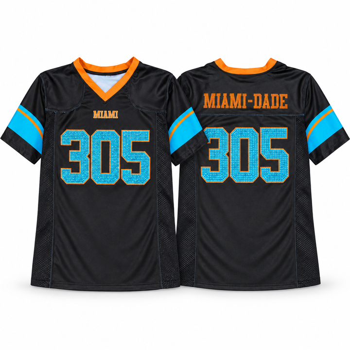 Rivalry 305 Rhinestone Black Jersey