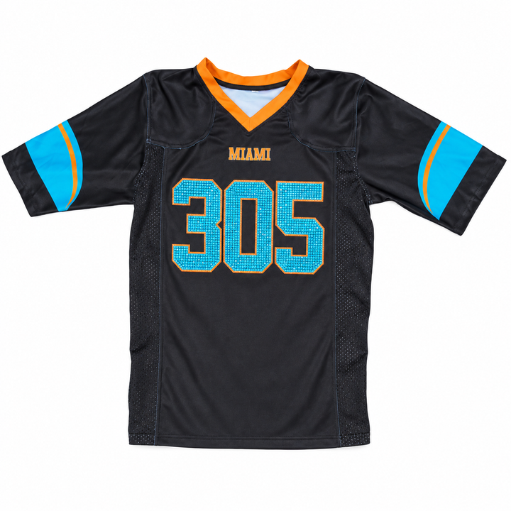 Rivalry 305 Rhinestone Black Jersey