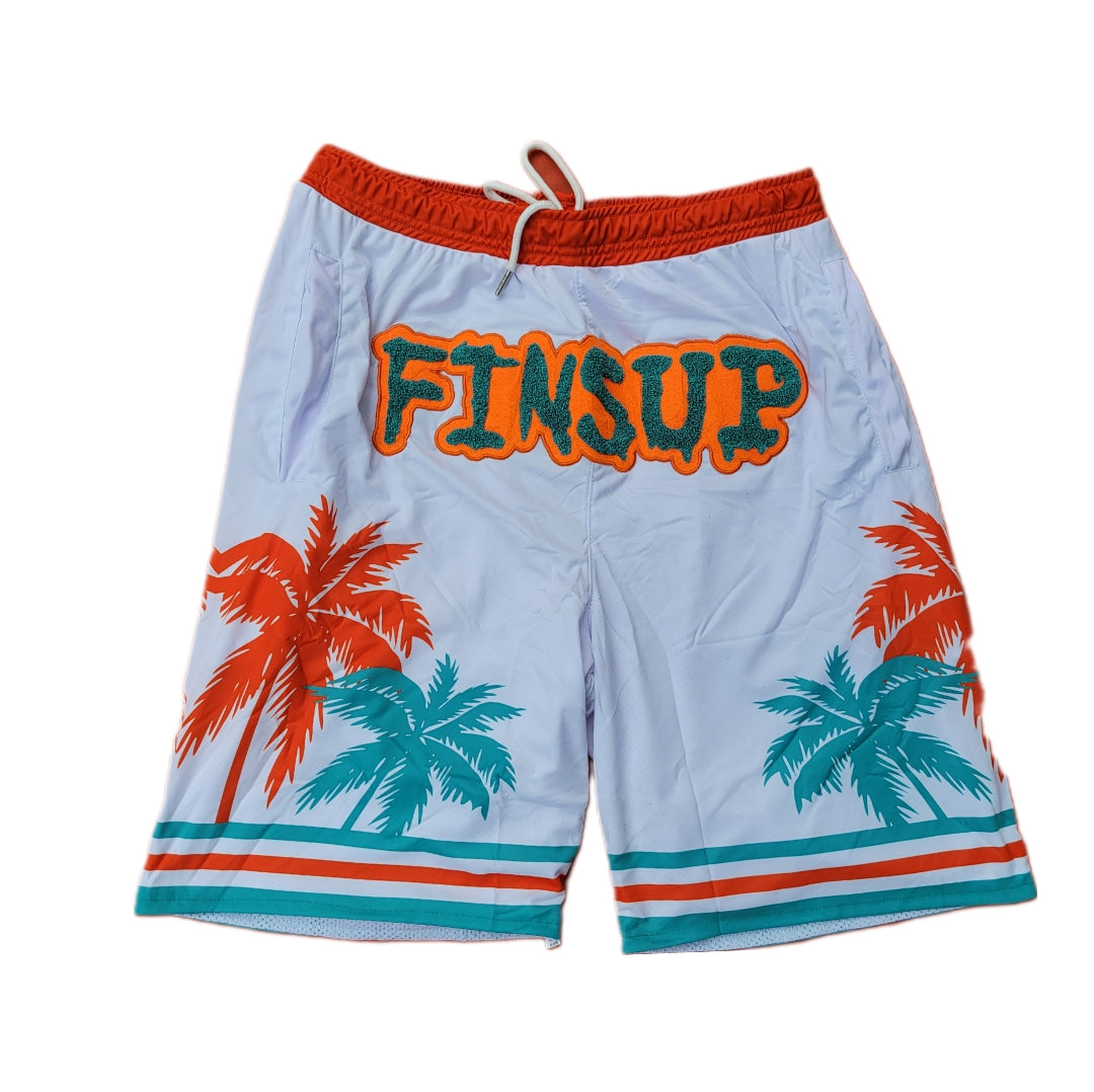 Fins Vibez Tropical Shorts White