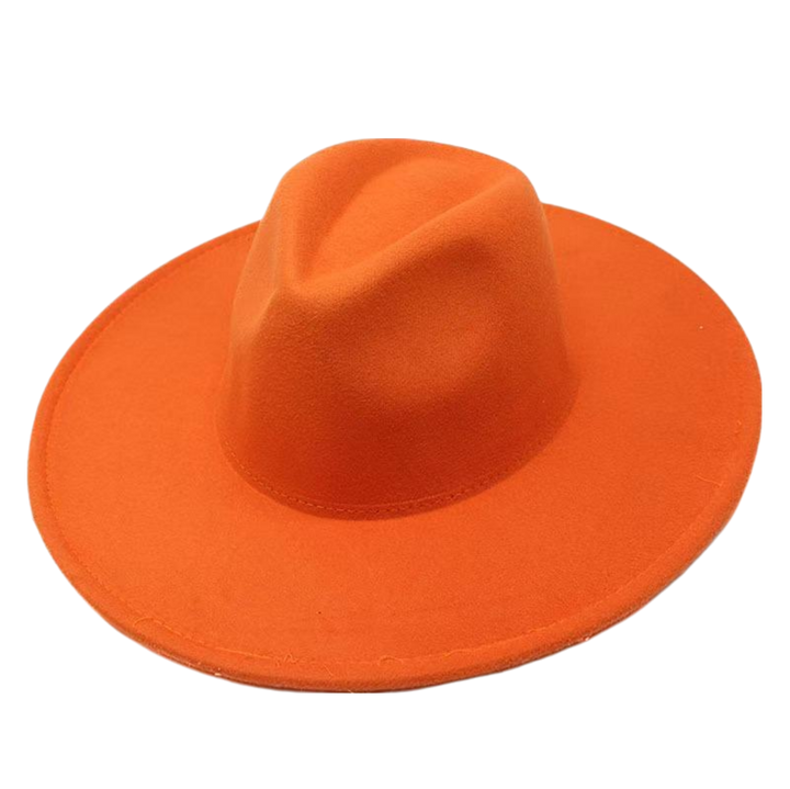 Unisex Orange Fedora Hat