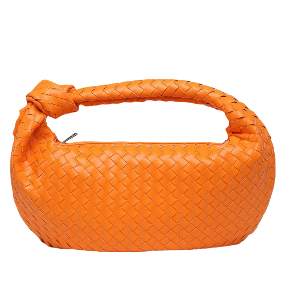 Braided Woven Handbag – Aqua or Orange