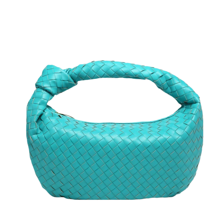 Braided Woven Handbag – Aqua or Orange