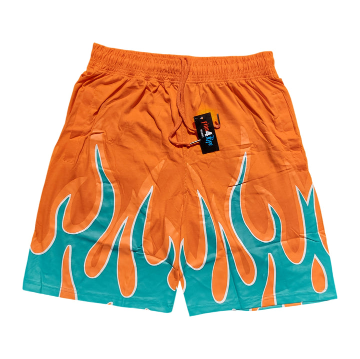 Fuego Flame Shorts Set – Screen Printed | Premium Cotton | Miami Vibes