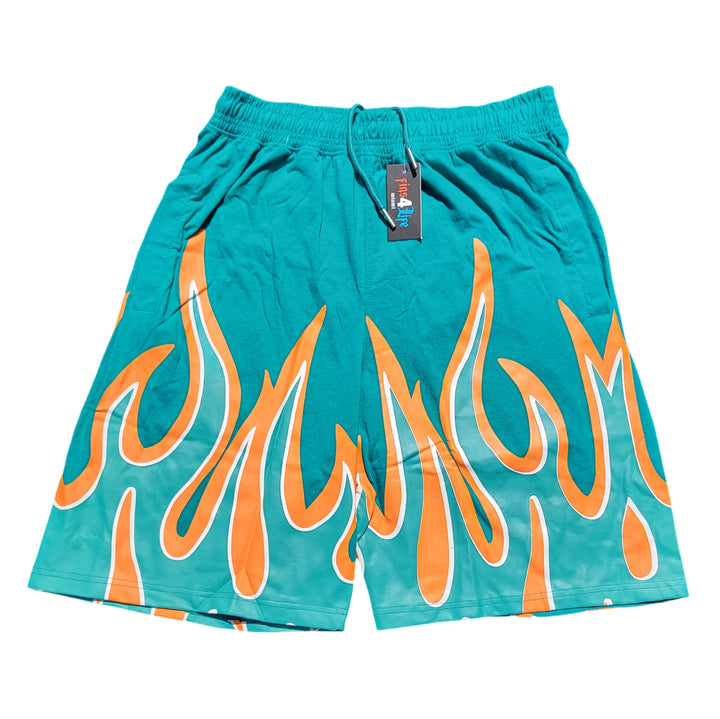 Fuego Flame Shorts Set – Screen Printed | Premium Cotton | Miami Vibes