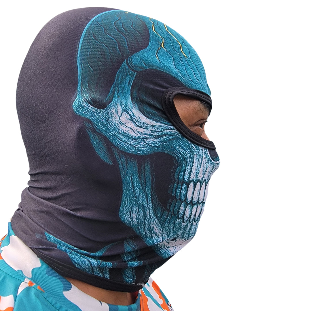 Aqua Ghost Skull Full Face Balaclava Ski Mask