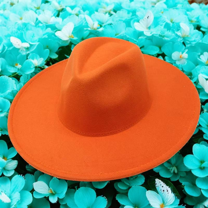 Unisex Orange Fedora Hat