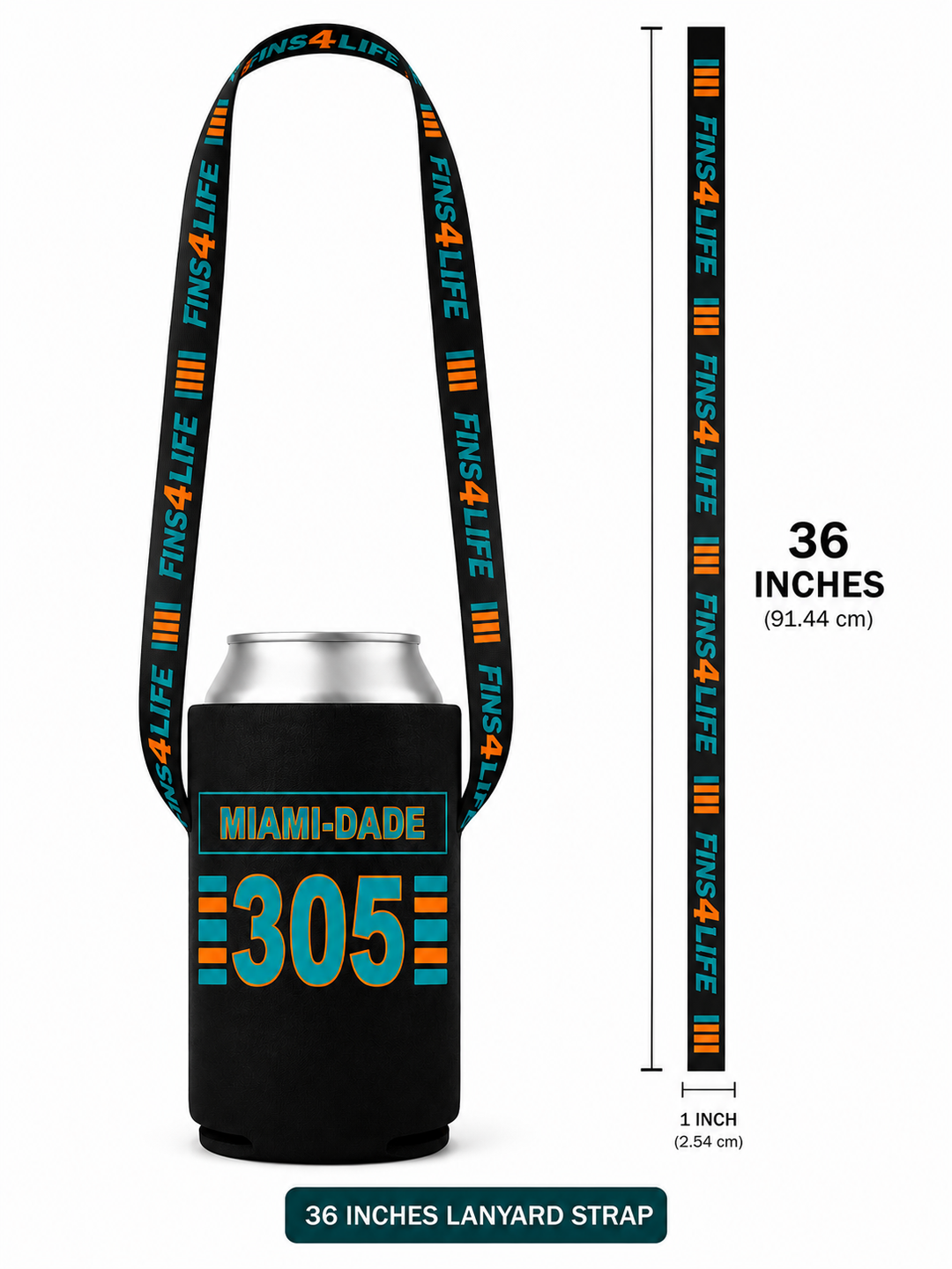 Miami-Dade 305 Koozie with Lanyard