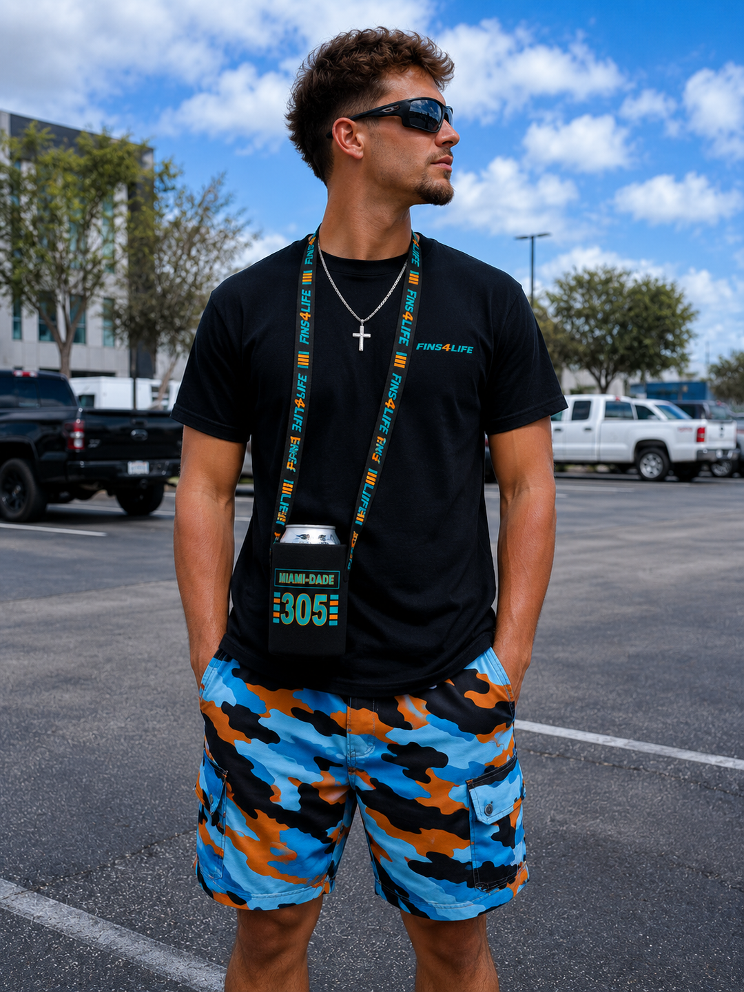 Miami-Dade 305 Koozie with Lanyard