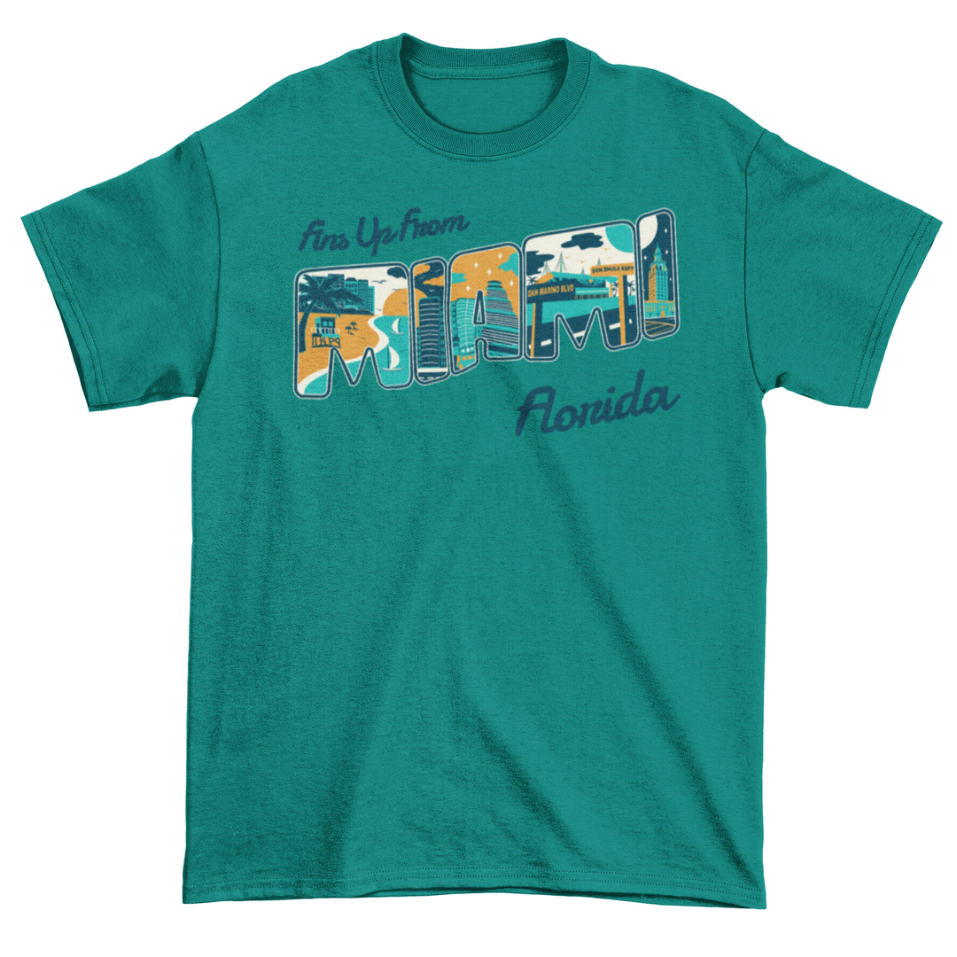 Fins Up From Miami Souvenir T Shirt
