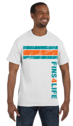 Miami Fins4Life Throwback Stripe Edition T-shirt