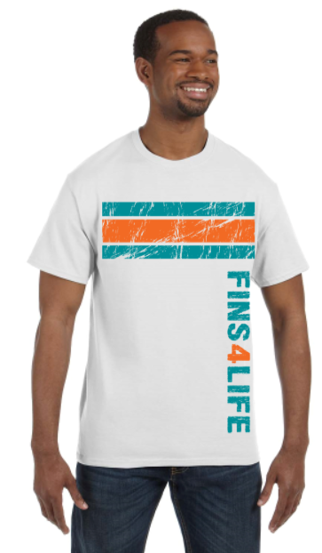 Miami Fins4Life Throwback Stripe Edition T-shirt