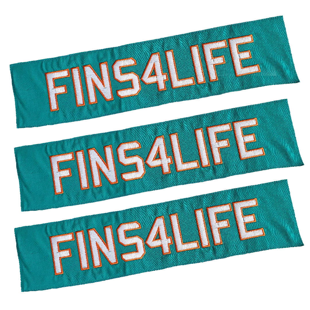 Fins4Life Stitched two colors letter name plate