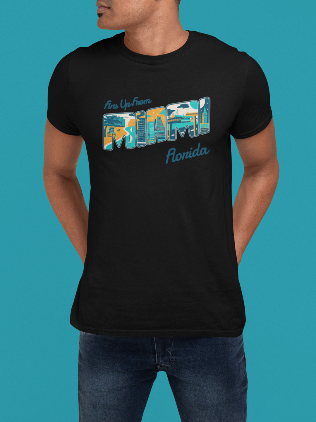 Fins Up From Miami Souvenir T Shirt